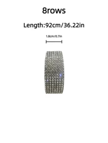 1 Yard Large-Sized Self-Adhesive Rhinestone Ribbon, Rhinestone Strip, DIY Diamond Sparkling Ribbon Sticker, Rhinestone Tape Roll, Suitable For Handicrafts, Mobile Phone And Car Decoration