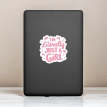1张“我只是个女孩”乙烯基贴纸 - 可爱粉色女性化美学，适用于水瓶、日记本和笔记本电脑 | 防水贴纸，送给少女和年轻女性的完美礼物 - 彩色 - 查看 7