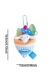 Sanrio Series Dilicious Crepe Series Keychains, Detachable Character Figurines (My Melody/Kuromi/Cinnamoroll/Pochacco/Hangyodon), Kawaii Dessert-Inspired Crepe-Shaped Bag Charm, Cute Cartoon Merced Pendant, Soft Plushapet, for Softkift, Softu Pluss, Softn Plushet, Soft Plushetn, Softu Plus S for Daily Bag Decoration, Birthday/Holiday Presents & Kawaii Aesthetic Accessorizing - 彩色 - 查看 13