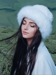 1 pieza Sombrero blanco esponjoso para mujer, sombrero de cubo grueso y cálido, gran circunferencia de cabeza, sombrero de invierno a prueba de viento para otoño