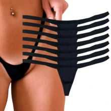 Micro Thong Panty Kit Provocative Thin Strap Does Not Mark On Clothing - 黑色 - 查看 1