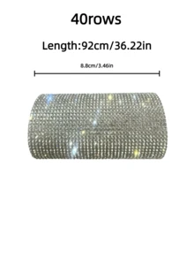 1 Yard Large-Sized Self-Adhesive Rhinestone Ribbon, Rhinestone Strip, DIY Diamond Sparkling Ribbon Sticker, Rhinestone Tape Roll, Suitable For Handicrafts, Mobile Phone And Car Decoration