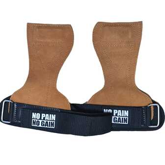 A Pair Of 2pcs High Quality Leather Lifting Palm Gloves Leather Deadlift Straps Adjustable Lifting Grips For Gym Training