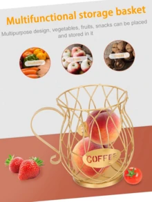 1 pezzo Cestino portacapsule da caffè in oro - Acciaio inossidabile, contiene 30 capsule, compatibile con /, adatto anche per conservare snack, frutta, giocattoli; adatto come pezzo decorativo per scrivania, cucina, camera da letto, regalo e decorazione per il nuovo anno