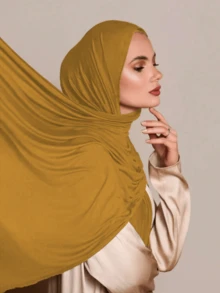 1pc Women's Jersey Hijab, Modal Hijab Sweat Cloth, Solid Color, Silky Soft, Comfortable, Breathable Headscarf, Headwrap, Jersey Turban, 170cm*60cm Scarf Shawl, Suitable For Daily, Outdoor, Prayer, Worship - Multicolor - View 7
