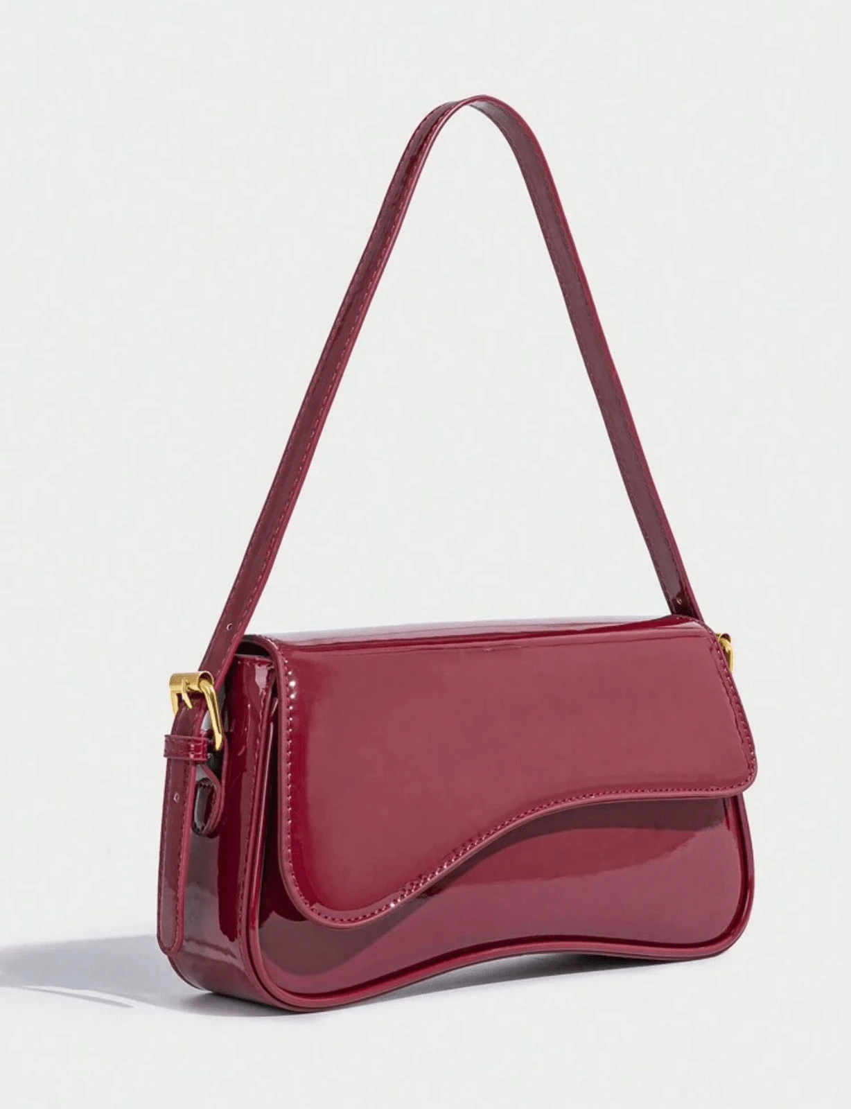 1 Piece Women's Half Moon Varnish Baguette Shoulder And Hand Bag Fashion New Arrival - Redwood - View 1