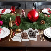 1 Stück Weihnachtsbaum-förmiger Teller Appetizer Tablett Unterteilung Tablett Snack Servierplatte Obst Süßigkeiten Nüsse Dessert Behälter Speiseplatte, geeignet für Feiertagsparty Dekoration Weihnachten Weihnachtsdekorationen Weihnachtspyjamas Weihnachtsgeschenke Weihnachtsdekoration