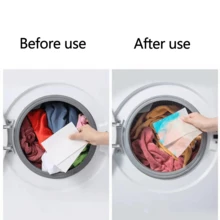 300/100/50pcs Fabric Color Absorber Laundry Tablets Laundry Paper Anti-Staining Clothes Sheets - White - View 3