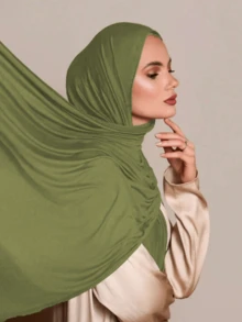 1pc Women's Jersey Hijab, Modal Hijab Sweat Cloth, Solid Color, Silky Soft, Comfortable, Breathable Headscarf, Headwrap, Jersey Turban, 170cm*60cm Scarf Shawl, Suitable For Daily, Outdoor, Prayer, Worship - Multicolor - View 3