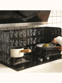 Aluminium Küchenspritzschutz, antihaftbeschichteter Pfannenspritzschutz, Metall-Küchenspritzschutz, Küchengas-Herdschutz, hitzebeständiger Ölschutz, unverzichtbares Kochzubehör, faltbar, ohne Lebensmittelkontakt, Öl- und Hitzeschutz, geeignet für Gasöfen, Kochschutz, Spritzschutz