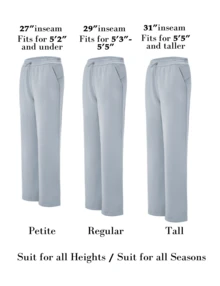 Women's Petite/Regular/Tall 3 Lengths Soft Rayon Sweatpants Breathable Pants With Adjustable Shockcord  Casual With Available Inseam - 淺灰色 - 查看 7