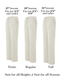 Women's Petite/Regular/Tall 3 Lengths Soft Rayon Sweatpants Breathable Pants With Adjustable Shockcord  Casual With Available Inseam - Màu be - Xem 6