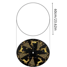 1pc/260pcs Christmas Tree Skirt With Gold Glitter Deer, Black Color With Holiday Snowflake & Tree Pattern, Christmas Atmosphere Tree Skirt, Carpet For Christmas Family Gathering Party Decoration, Fits Christmas Scene Decoration, Holiday Atmosphere Decor, Living Room Christmas Tree Arrangement, Holiday Party Scene, Home Christmas Decoration, Creates Sweet Christmas Vibe - Festive Snowflakes and Trees Pattern - View 12