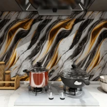 1 Roll Marble Texture Self-Adhesive Wallpaper, Removable And Reusable Vinyl Wall Sticker, Waterproof And Oil-Proof, For Renewing Wall Panels, Decorating Living Room, Bedroom, Tabletop