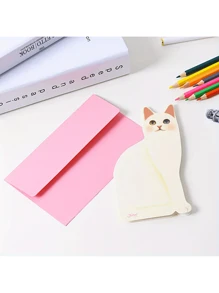 5 Stück/Set süße 3D Grußkarten mit Katzen-Motiv, Weihnachtskarten, Hochzeitseinladungen, Visitenkarten, Dankeskarten, Geburtstagsgeschenke, mit Umschlägen, Pop-up Geburtstagskarte, Geburtstagskartenset, Hochzeitseinladungsset