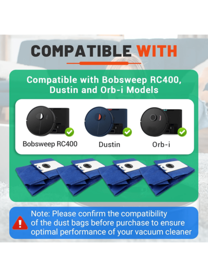 Dust Bags Bobsweep Dustin,Orb I,RC400 Robot Vacuum– 4.6L High Capacity Self Emptying Stofzuiger view 2
