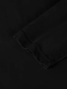 秋冬新款女式小码黑色修身休闲蝴蝶印花圆领长袖短款T恤 - 黑色 - 查看 8