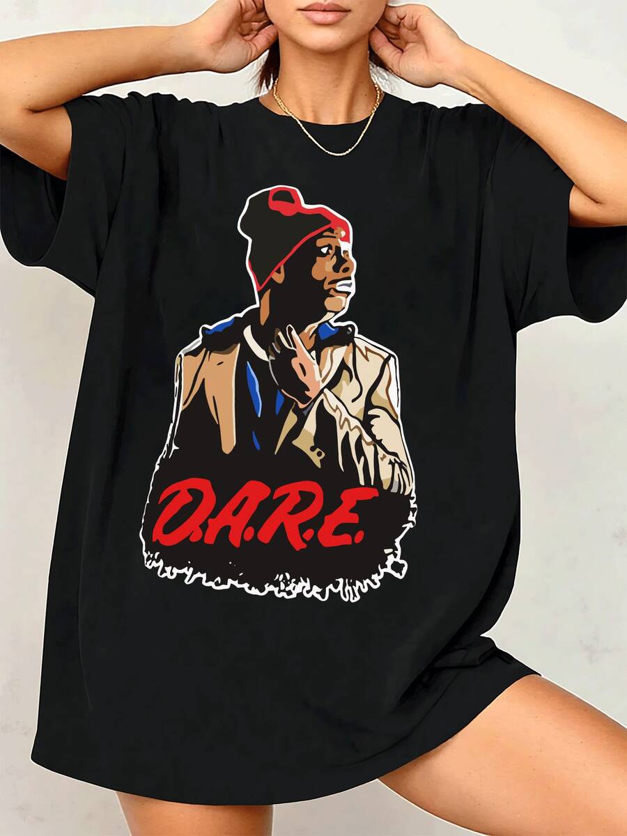 Dare Graphic Print Women's TShirt Unique Artistic Design, Soft & Comfortable Fabric, Perfect For Casual Wear, Express Yourself With Bold Style And Confident Attitude!