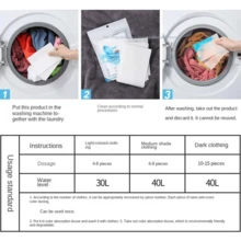 300/100/50pcs Fabric Color Absorber Laundry Tablets Laundry Paper Anti-Staining Clothes Sheets - White - View 5