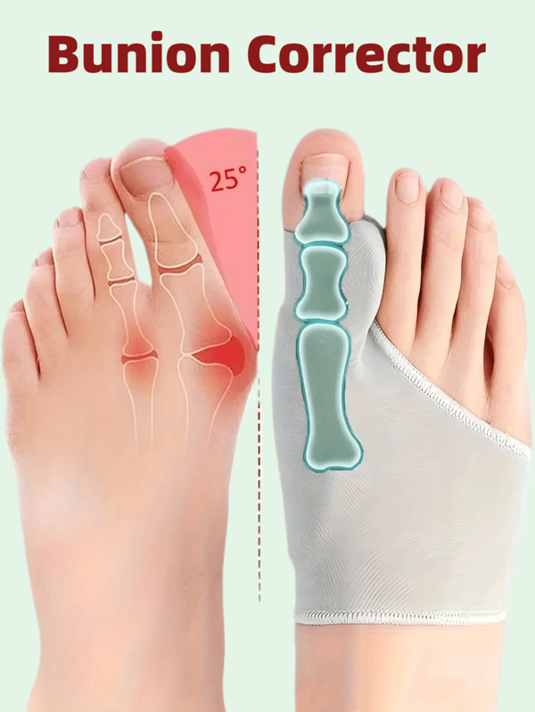 2 paia di separatori per dita dei piedi con cuscinetto in gel, distanziatori per dita elastici, comodi e traspiranti per uomini e donne, adatti per l'uso diurno e notturno