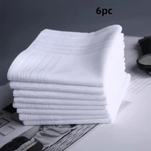 3/6pcs Premium White Handkerchiefs, Soft Polyester Fabric Handkerchiefs, Absorbent & Breathable Handkerchiefs, Suitable As Birthday Or Holiday Gifts