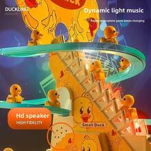 1 Set Funny DIY Ducks Chasing Race Track Game Kit With Lights And Music Roller Coaster Toy Electric Small Duck Climbing Toys Kids Gift Birthday Gifts (Due To The Production Batch Issue, There Are Two Types Of Holes At The Bottom Of The Appearance: Square Holes And Round Holes. Random Shipment Does Not Affect The Product's Usage)