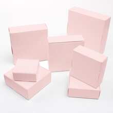 50pcs Square Kraft Paper Gift Boxes - Pink, Black, White, Brown, Suitable For Jewelry And Soap, Applicable For Wedding, Birthday, Graduation, Christmas, Valentine's Day, Mother's Day, Etc. - Multiple Sizes Available - Multicolor - View 11
