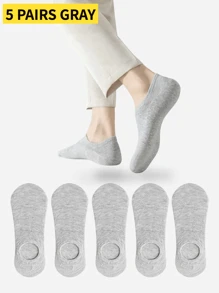 5 Pairs Men's Invisible Socks Summer No-Show Ankle Socks Casual Thin Boat Socks
