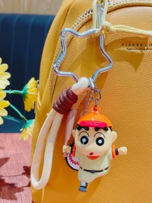 Cute Crayon Shin-chan Keychain, with Durable Cord and Cartoon Character Pendant, Practical Keyring for Daily Use, Outdoor Travel, and More - Perfect Gift for Kids, Teens, and Anime Fans, Featuring Popular Cartoon Design, Lightweight and Portable, Adds Fun to Keys, Bags, or Backp - 彩色 - 查看 4