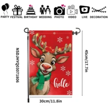 1 pieza Bandera de jardín navideña con Papá Noel y diseños navideños, de 30x45cm, bandera navideña de poliéster de doble cara con Papá Noel, hombre de jengibre, reno, muñeco de nieve, cachorro, para decoración navideña de patio, porche, jardín, hogar, sin asta