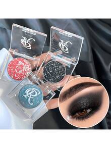 1 pieza Sombra de ojos brillante y maravillosa - Polvo de sombra de ojos con acabado de brillo y degradado multicolor, sin grasa y sin desvanecimiento, sombra de ojos con brillo y purpurina para graduación, cumpleaños, vacaciones, verano, otoño, otoño, Y2K, moda elegante, maquillaje de marca para mujeres, cosmética, belleza, fiesta, playa, viaje, campamento, al aire libre, escuela, campus, festivales, decoración, regalo, presente, chica rosa, cosplay, mejor color, encanto, vibra