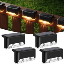 4/16 Packs Outdoor Solar Deck Lights, Waterproof Outdoor Decorate Lights, Solar Garden Lights, Outdoor Fence Lights, Solar Step Lights, Warm LED Lights, For Outdoor Stairs, Step, Fence, Garden, Balcony, Yard, Patio, And Pathway(White) Halloween Christmas Thanksgiving Gift