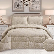 Exquisite 3 Piece Jacquard Bedspread Set With Pillow Shams – Soft & Elegant Bedding For A Cozy Night's Sleep