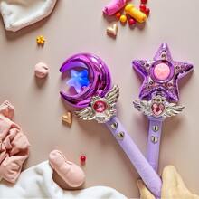 Baghetă magică în formă de lună și stea cu efecte luminoase și sonore, recuzită magică, potrivită pentru petrecere de ziua de naștere, adunări de sărbători, jocuri de rol și alte ocazii, hobby, colecție, articole de petrecere, Halloween, Crăciun