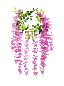 Nejlue Artificial Flowers/Plants1111 Home & Living 2pcs 180cm Artificial Purple Wisteria Vine, Silk Wisteria Flower Garland, For Thanksgiving, Halloween, Christmas, Wedding, Birthday Party, Home, Room, Garden, Wall Decor, Indoor Outdoor, Bedroom, Dining Table, Autumn Decor