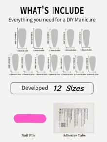 [万圣节] 24 件长款细高跟按压式指甲，血溅设计，乳白色底色，仿真指甲套装，适合万圣节和化妆派对 - 紅色 - 查看 8