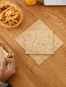 50/100个牛皮纸三明治袋，防油一次性食品袋，适用于汉堡、甜点、炸鸡 | 防漏零食包装，适用于派对、餐饮、餐车 | 婚礼、生日 | 返校季 - 彩色 - 查看 7