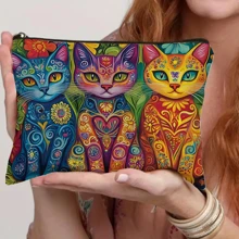 1 Stück bedruckter Make-up Beutel, Kosmetik Aufbewahrungstasche mit Reißverschluss, multifunktionale Tasche, perfektes Geschenk zum Valentinstag und Muttertag