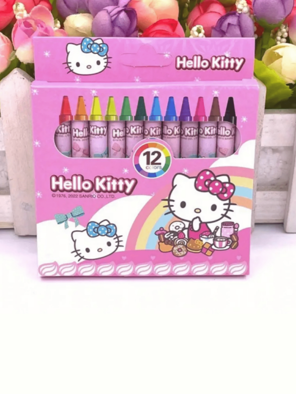Sanrio Sanrio 12er Set süße Cartoon Kunst - 12 bunte Stifte, kreative Zeichen- und Skizzierwerkzeuge, Cartoon Stifte