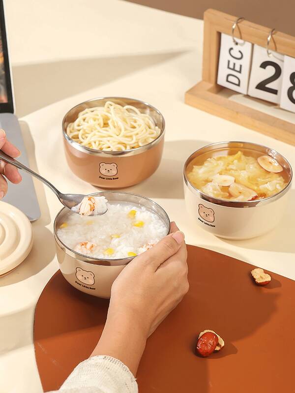 Tigela de macarrão instantâneo de aço inoxidável 304 com tampa, tigela de macarrão grande para dormitório estudantil