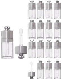 2 pezzi di tubi vuoti per lucidalabbra, tubi per lucidalabbra trasparenti da 8 ml con applicatore, contenitori ricaricabili per balsamo e lucidalabbra per kit fai-da-te di makeup per donne e ragazze, tubo per lucidalabbra con spazzola grande, tubo per dispensare olio per le labbra, contenitore da viaggio per lucidalabbra