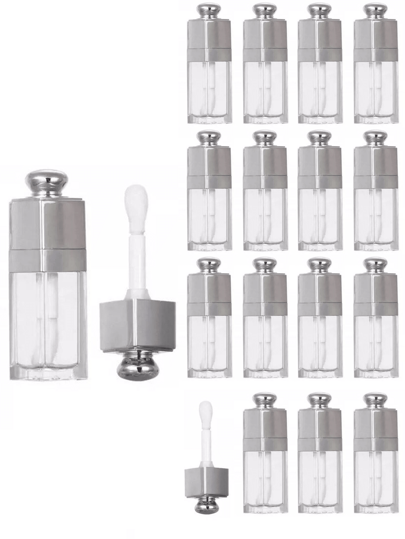 2 أنبوب شفاف لمرطب الشفاه بسعة 8 مل مع فرشاة، حاويات قابلة لإعادة التعبئة لصنع مرطب الشفاه والمكياج الخاص بالنساء والفتيات، أنبوب كبير لمرطب الشفاه، أنبوب لتوزيع زيت الشفاه، حاوية سفر لمرطب الشفاه