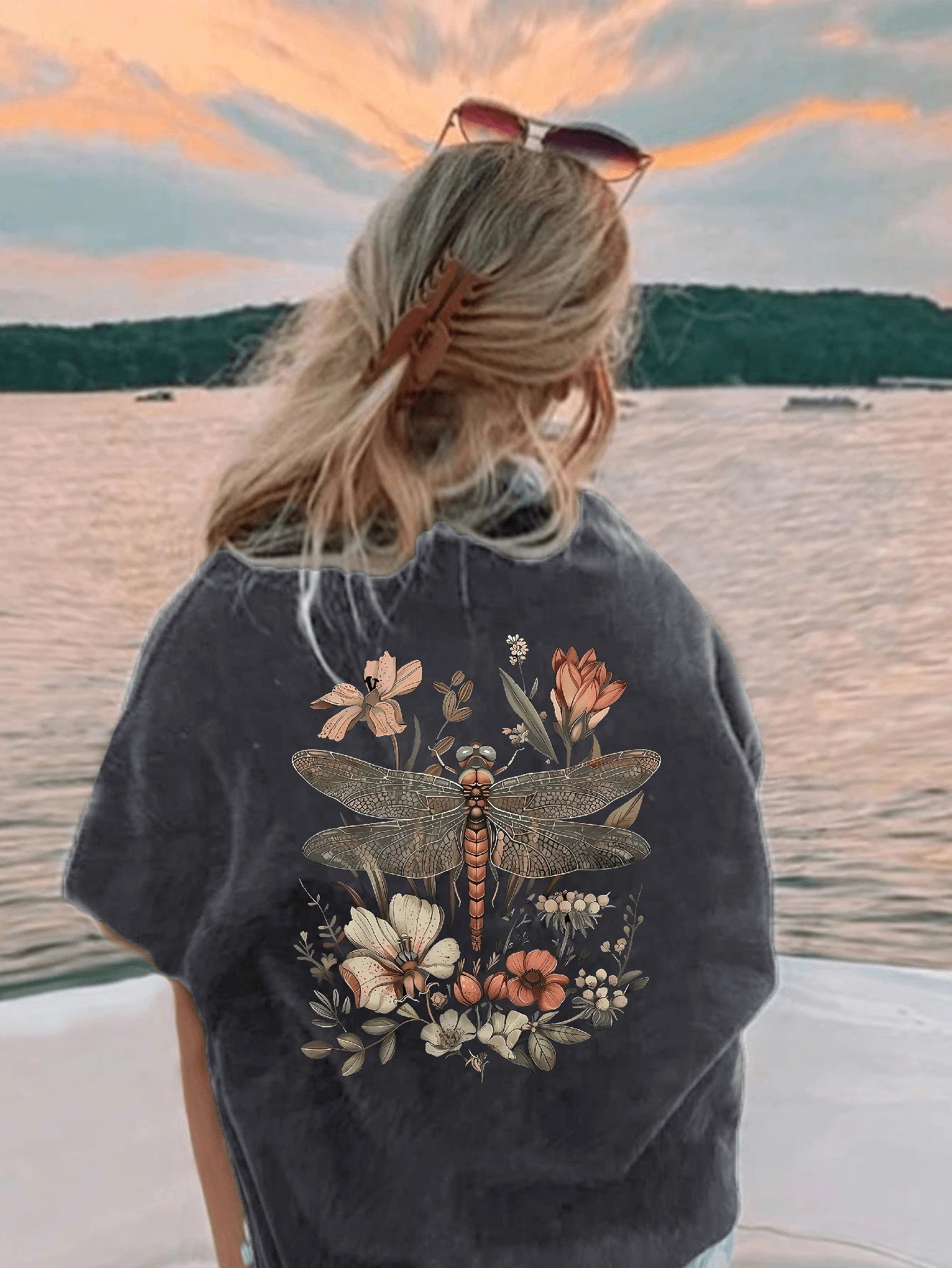 1pc Girls Casual Graphic Print Round Neck Short Sleeve T-Shirt, Summer Student Wear, Inspiring Imagination & Self-Expression Via English Letter Print - Dark Grey - View 1