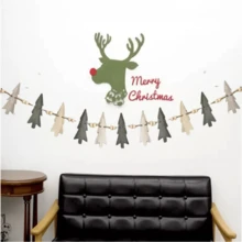 1pc 2D Flat Christmas Tree And Wooden Bead Perfectly Combined Wreath, Holiday Fireplace Decoration, Perfect For Christmas Decorations, Christmas Gifts, Birthday Gifts, Party Decorations, Birthday Decorations, Wall Decor, Room Decor, Home Decor, Bedroom Accessories, Home Accessories And Holiday Essential Christmas Decorations Home Christmas Gifts Christmas Decor - Multicolor - View 5