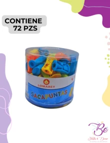 Sacapuntas Escolar Bote Con 72pz Hogar Oficina Escuela - Multicolor - Ver 2