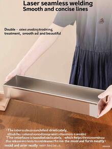 LINKOOL 优质铝制提拉米苏和芝士蛋糕烤盘 - 矩形，配有可拆卸隔板，坚固的底座，适合制作完美的慕斯蛋糕 - 耐用的厨房必需品，手工制作，可移动带子，可拆卸隔板 - 金屬銀 - 查看 11