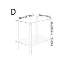 3-Tier Acrylic High Edge Desk - Small Space End Table - Transparent Bedside Lamp, Suitable For Living Room, Bedroom, Hallway