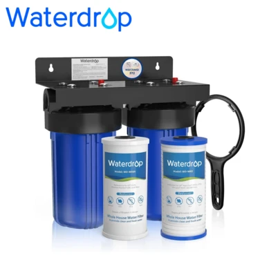 Waterdrop Whole House Water Filter System With Activated Carbon And Sediment Filters, 5-Stage Filtration, Significantly Reduces Lead, Chlorine, Odor, And Taste, 2-Stage 5 Micron WD-WHF21-PG