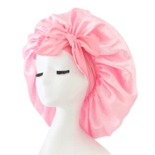 1pc Satin Bonnet Silk Bonnet Adjustable Bonnet For Sleeping Hair Bonnet With Tie Band Bonnets For Women Men Silk Bonnet Satin Bonnet Bow Home Bathroom Decor Fall Decor Back To School