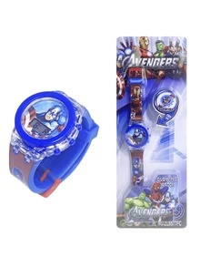 Marvel 漫威夜光青少年手表，蜘蛛侠卡通电子手表，超级英雄卡通手表，青少年礼物，精美吸塑卡包装